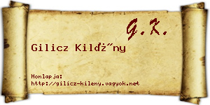 Gilicz Kilény névjegykártya